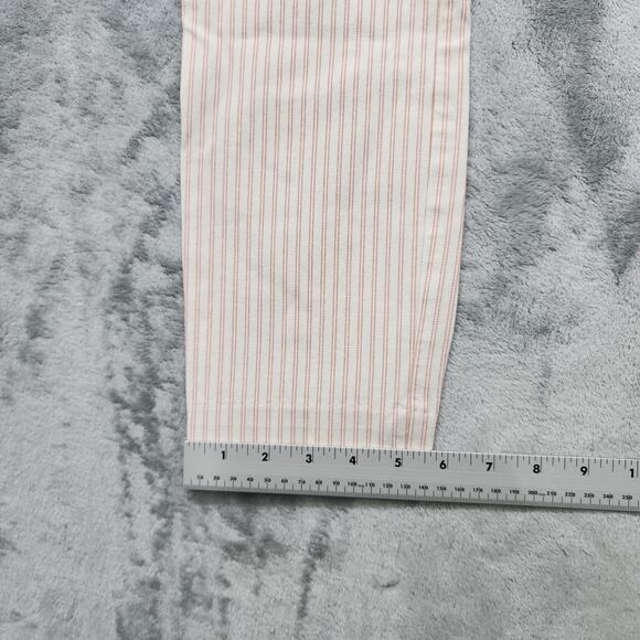 Anthropologie Pants Womens 4 Cream Red Striped Essential Slim Trousers Stretch - Picture 9 of 10